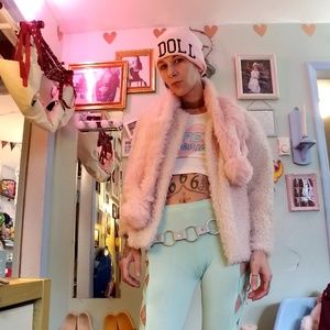 Teddy Curly Soft H&M Baby Pink Winter Coat